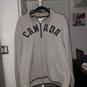 Old Navy Light Gray Canada Zip-Up Sweater
